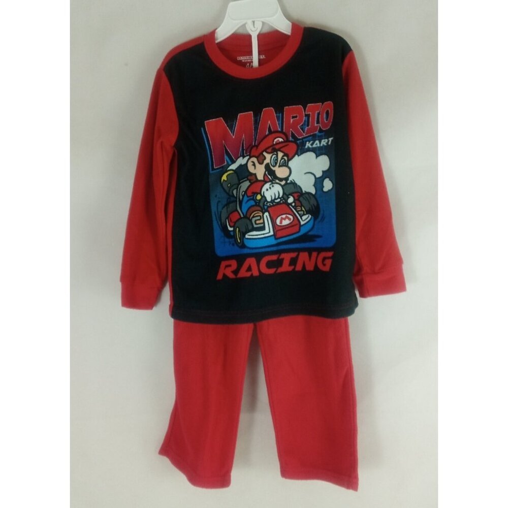 Super Mariokart Fleece Pajamas Sleepwear Set Boys Size 4-5